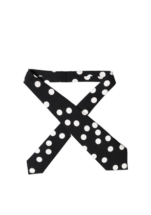 Dolce & Gabbana Black White Polka Dot Silk Adjustable Women Necktie Tie