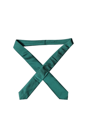 Dolce & Gabbana Dark Green Satin Silk Adjustable Women Tied Necktie Tie