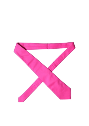 Dolce & Gabbana Neon Pink Solid Satin Silk Adjustable Women Necktie Tie