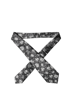 Dolce & Gabbana Black White Floral Silk Adjustable Women Necktie Tie