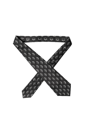 Dolce & Gabbana Black Patterned Silk Adjustable Women Tied Necktie Tie