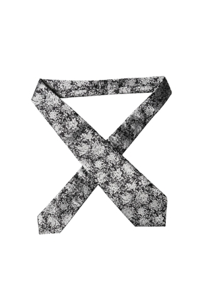 Dolce & Gabbana Black Silver Floral Silk Adjustable Women Necktie Tie