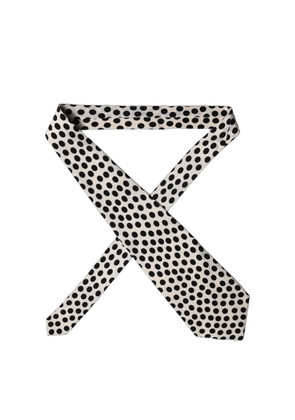 Dolce & Gabbana White Black Polka Dot Silk Adjustable Women Necktie Tie