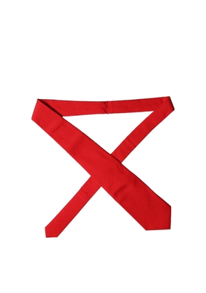 Dolce & Gabbana Red Solid Silk Cotton Adjustable Women Necktie Tie