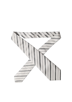 Dolce & Gabbana Black White Stripes Silk Adjustable Women Necktie Tie