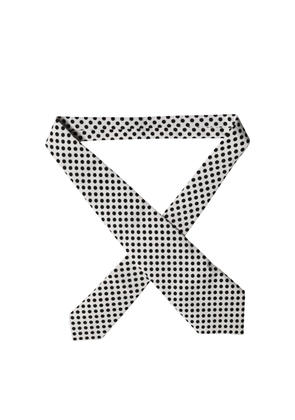 Dolce & Gabbana White Black Polka Dot Silk Adjustable Women Necktie Tie