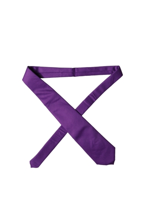 Dolce & Gabbana Purple Polyester Satin Adjustable Women Tied Necktie Tie