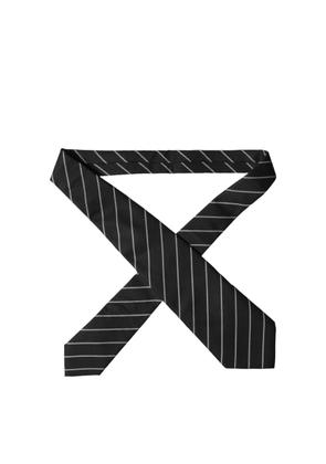 Dolce & Gabbana Black White Stripes Wool Adjustable Women Necktie Tie