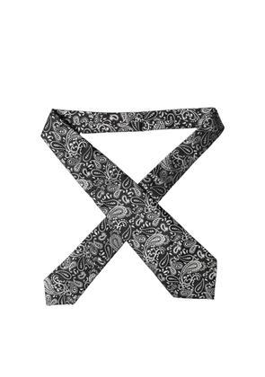 Dolce & Gabbana Black White Paisley Silk Adjustable Women Necktie Tie