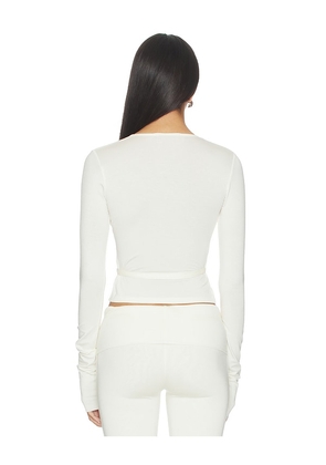 Eterne Wrap Top in Ivory. Size M. Also in S, L.