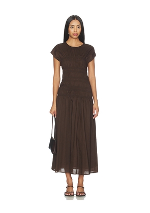 CLOSED Smocked Dress in Brown. Size L. Also in XXS, S, M, XL.