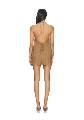 ALL THE WAYS Naomi Short Set in Tan. Size L. Also in XS, S, M.