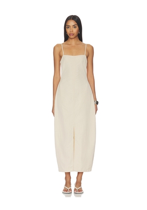 EAVES Eva Curved Maxi Dress in Beige. Size L. Also in M, S, XL, XS, XXS.