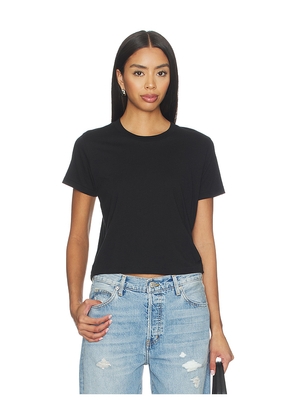 Eterne Short Sleeve Boxy Tee in Black. Size L. Also in XS, S, M, XL.