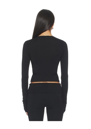 Eterne Wrap Top in Black. Size L. Also in XS, XL.