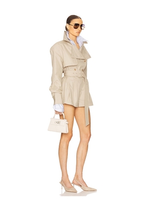 Helsa The Short Trench Jumpsuit in Neutral. Size M. Also in XS, S, L.