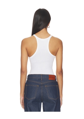 GRLFRND Cropped Racer Tank in White. Size L. Also in M, S, XL.