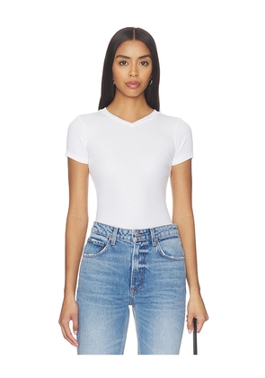 GRLFRND V-neck Slim Fit Tee in White. Size L. Also in S, XXS, XS, M, XL.