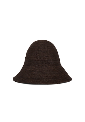 Janessa Leone Teagan Bucket Hat in Chocolate. Size L. Also in M, S.