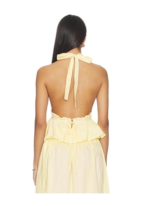Juillet Violet Top in Yellow. Size M. Also in L.