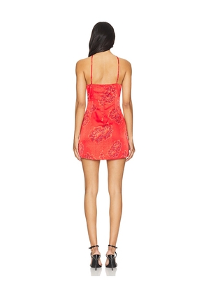 MORE TO COME Genelle Keyhole Mini Dress in Red. Size M. Also in XXS, L.