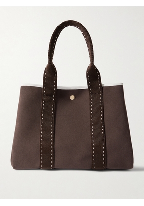 RUE de VERNEUIL - Sellier Medium Leather And Webbing-trimmed Canvas Tote - Brown - One size