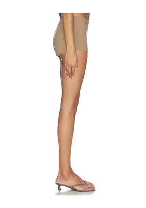 MORE TO COME Twila Mini Short in Tan. Size L. Also in XS, S, M.