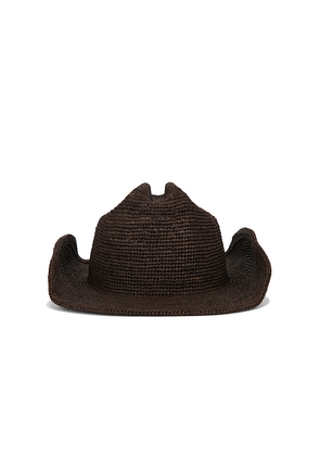 Lack of Color Raffia Cowboy Hat in Brown. Size L. Also in S, M.