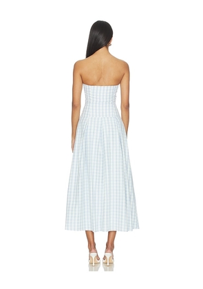 MORE TO COME Adley Strapless Maxi Dress in Baby Blue. Size L. Also in M, XL.