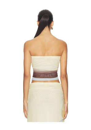SOVERE Dahlia Top in Ivory,Brown. Size M. Also in S, XS.