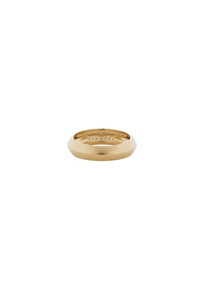 STONE AND STRAND Pave Knife Edge Cigar Band in Metallic Gold. Size 7. Also in 6, 8.