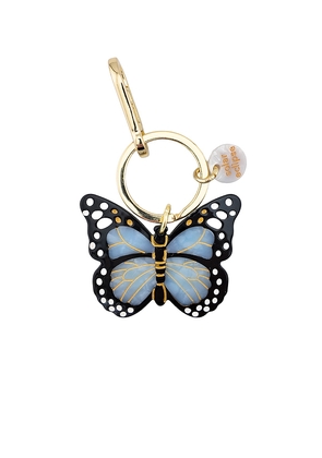 Solar Eclipse Hand-painted Monarch Bag Charm & Keychain in Baby Blue.