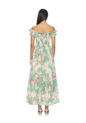 Poupette St Barth Suzanne Long Dress in Green. Size L. Also in XS, S.