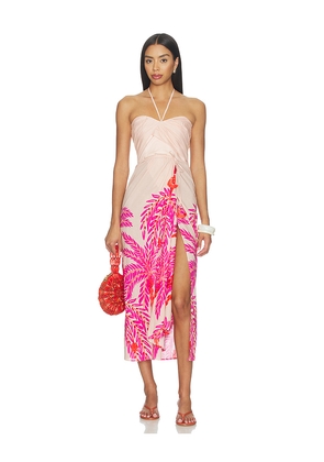 Poupette St Barth Collina Long Dress in Pink. Size L. Also in M, S, XS.