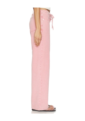 Rag & Bone Featherweight Phoebe Drawstring Wide Jeans in Pink. Size L. Also in XS, XL.