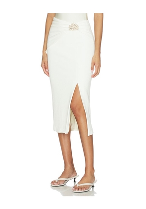PatBO Cora Knit Skirt in White. Size L. Also in XS, S, M, XL.
