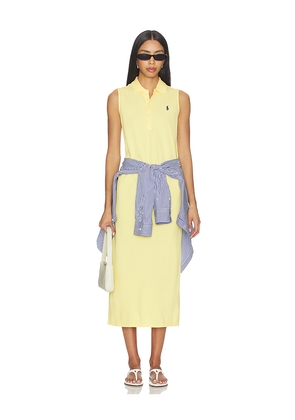Polo Ralph Lauren Mesh Knit Collared Polo Dress in Yellow. Size L. Also in M, S, XL, XS.