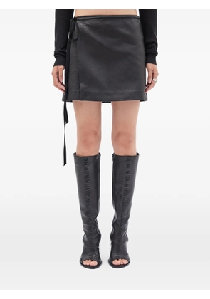 Ann Demeulemeester Jolien lace-up leather mini skirt - Black