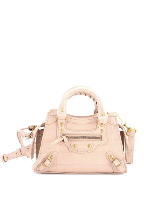 Balenciaga Pre-Owned Neo Classic City Bag Crocodile Embossed Leather Nano crossbody bag - Neutrals