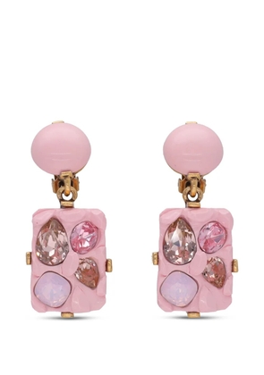 Oscar de la Renta Pre-Owned crystal-embellished drop earrings - Gold