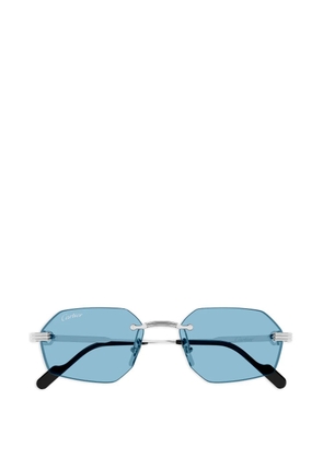 Cartier Eyewear rimless geometric-frame sunglasses - Silver