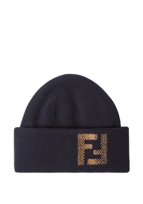 FENDI FF logo beanie hat - Blue