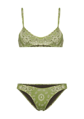 The Attico bandana-print bikini set - Green