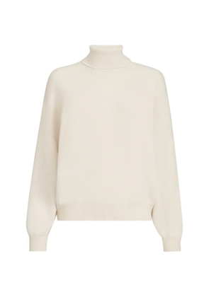 Brunello Cucinelli cashmere turtleneck sweater with monili - Neutrals