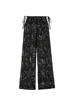 GANNI patterned net trousers - Black