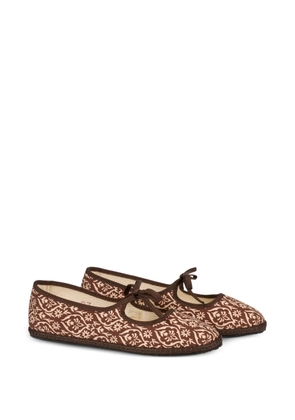 Vibi Venezia Brigitte floral-print ballet flats - Brown