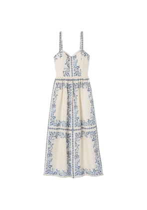 Claudie Pierlot floral-print linen midi dress - Neutrals