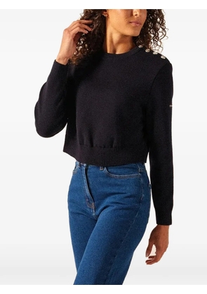Saint James Cancale button-embellished cropped sweater - Blue