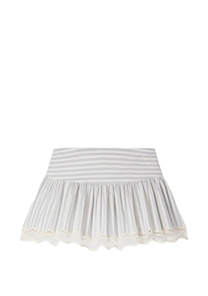 SANDRO striped lace-trim skorts - Neutrals