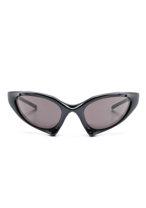 Balenciaga Eyewear Runner Cat wraparound-frame sunglasses - Black